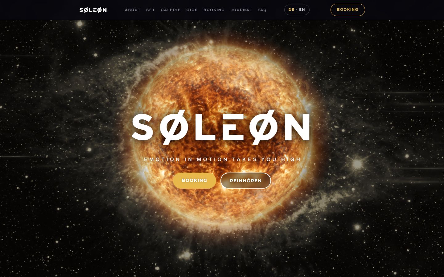 New home page of SØLEØN, desktop
